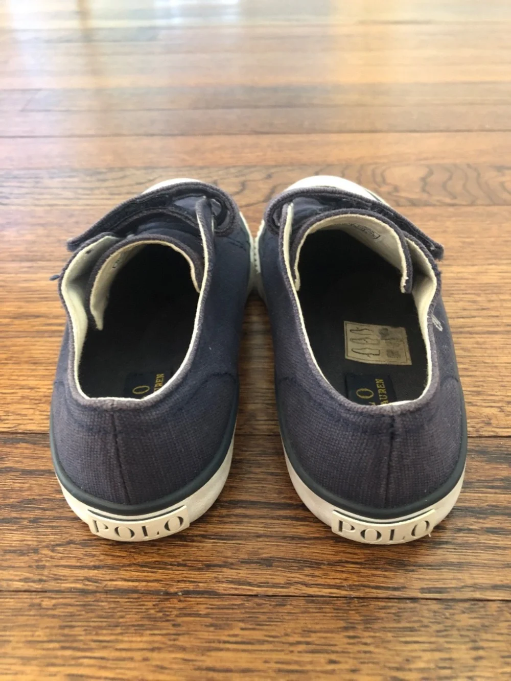 Polo Ralph Lauren Velcro Toddler Shoes, Navy/White, Size 10